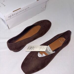 A New Day Sammie Brown Faux Suede Memory Foam Ballet Flats Size 7 new